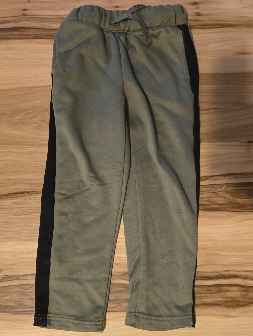okie dokie 5T Olive Green Jogger Pants with Black Side Panels